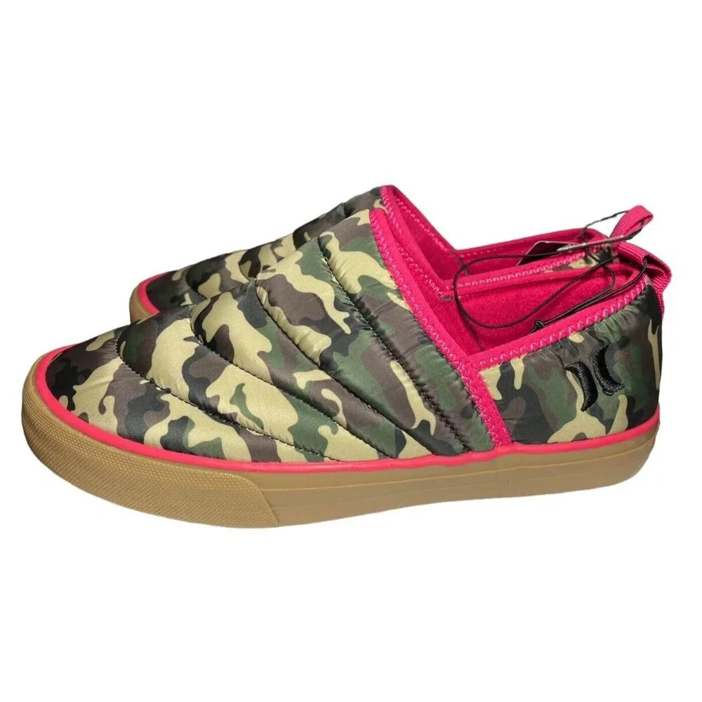 Hurley Puff Kayo Chukka Shoes Camo‎ Womens 8.5 Slip On Puffchuck NWT Green Pink
